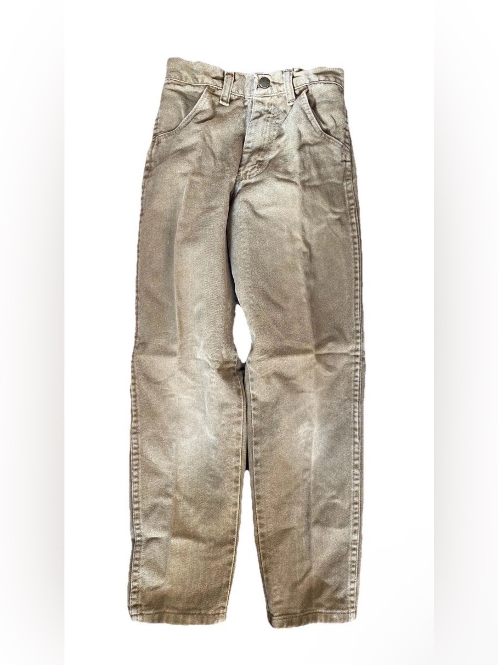 Vintage Rustler Denim Jeans Beige Tan Boys Kids 10 Slim